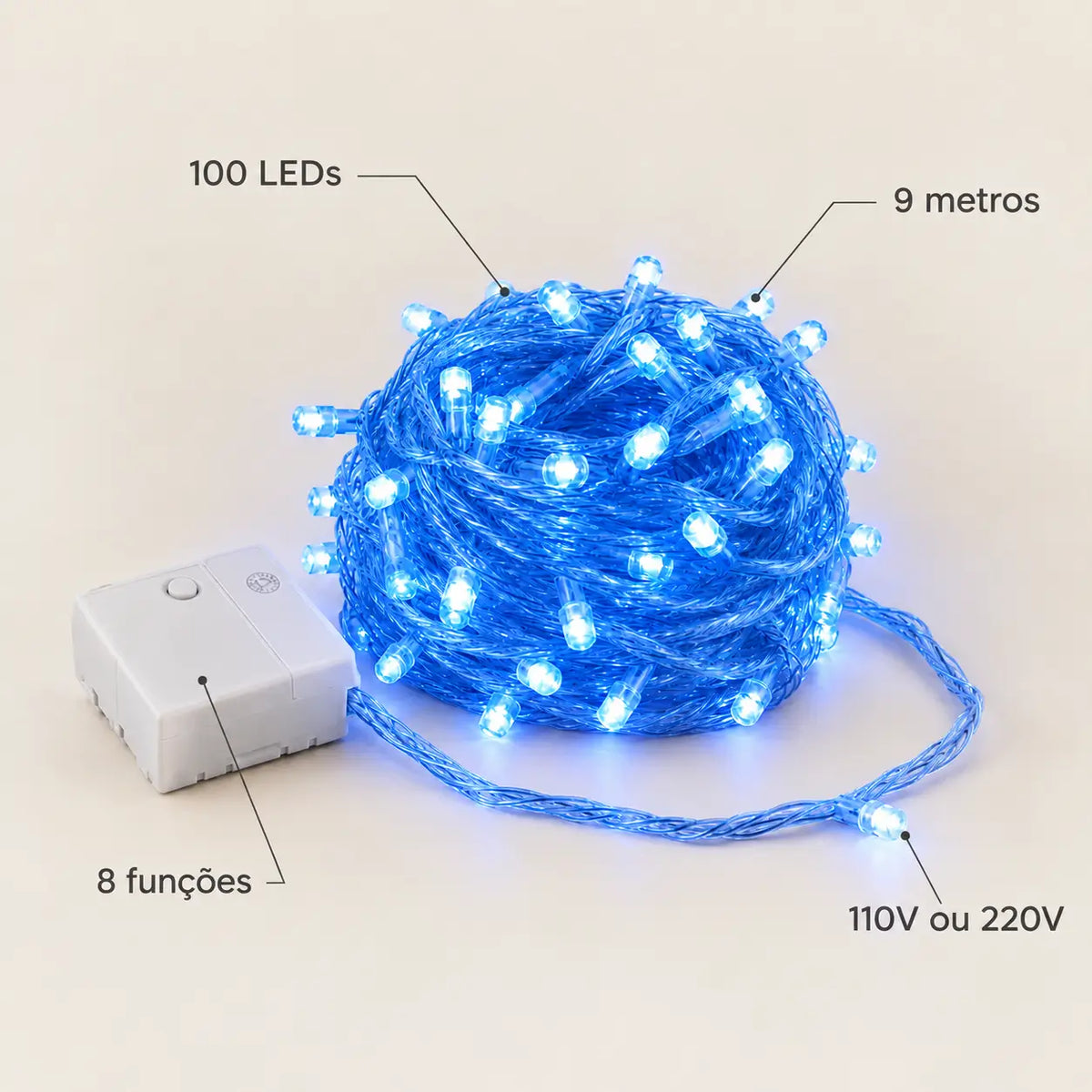 Cordão LED Pisca Pisca    -9metros