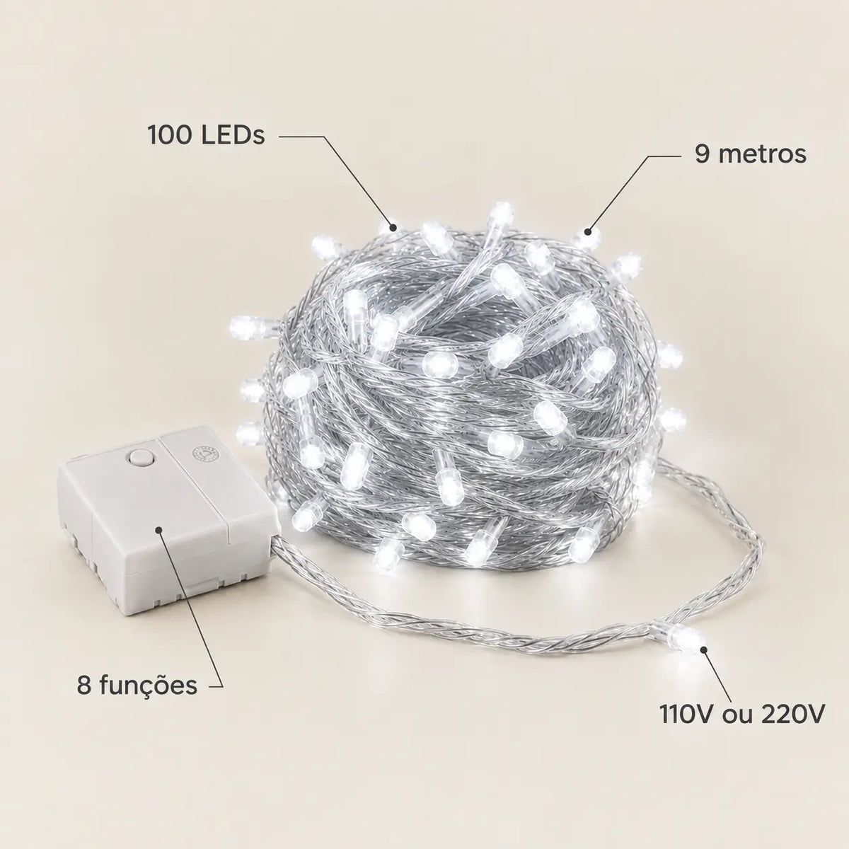 Cordão LED Pisca Pisca    -9metros