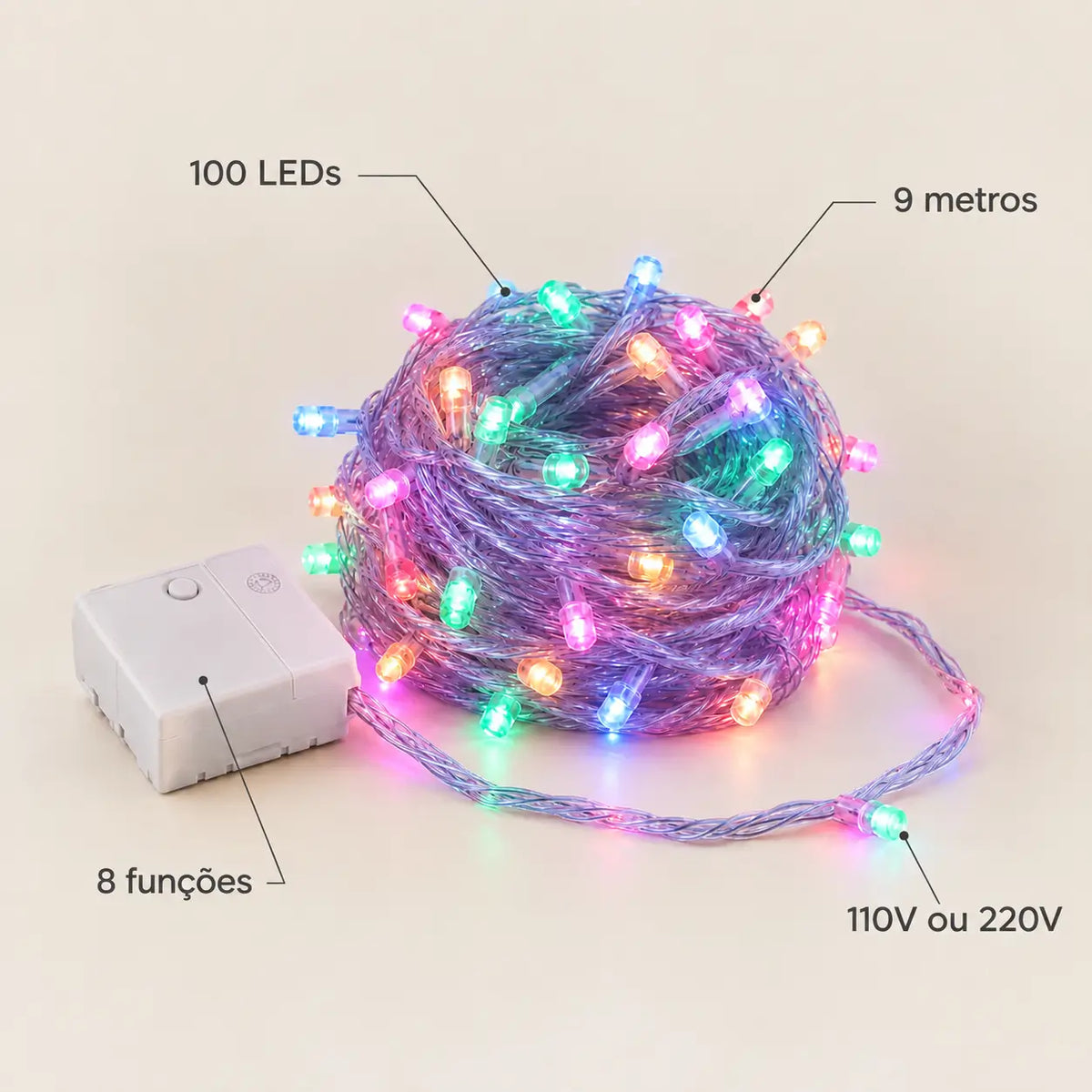 Cordão LED Pisca Pisca    -9metros